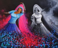 Razia Sehar, 36 x 42 Inch, Acrylic on Canvas, Figurative Paintings, AC-RZSR-006